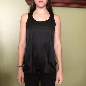 Loft black silk tank